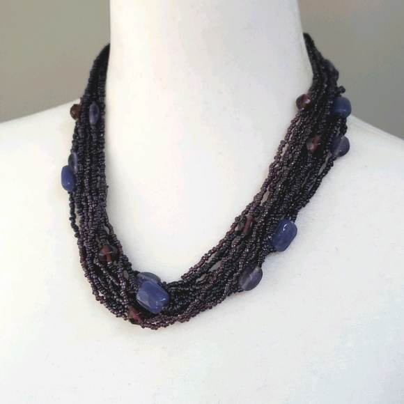 Victor Janson Jewelry - Vintage Victor Janson Purple Glass Bead Necklace
